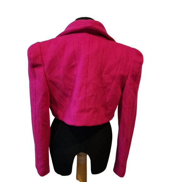 Sergio Hudson Pink Cropped Coat Wool Cashmere Jacket - Picture 5 of 15